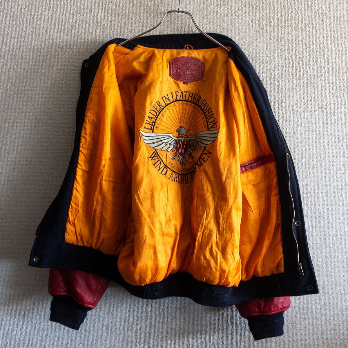 Vintage WIND ARMOR Leather sleeve varsity jacket Size L Size US L / EU 52-54 / 3 - 4 Thumbnail