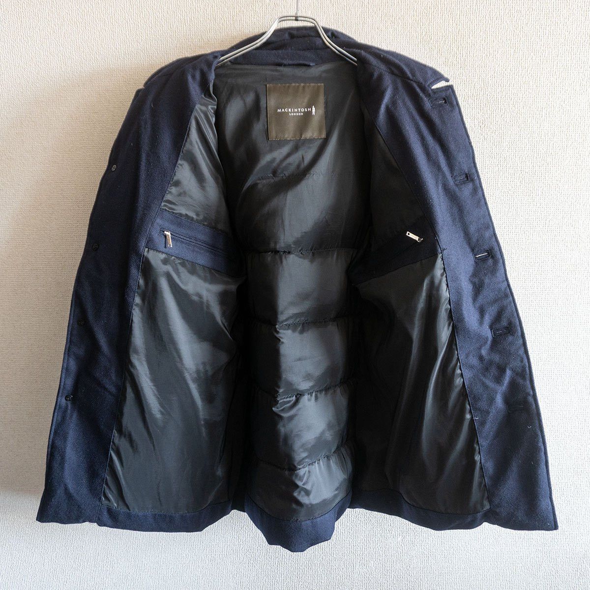 Vintage MACKINTOSH LONDON Wool Down Jacket Blue Size 40 Size US XXS / EU 40 - 4 Thumbnail