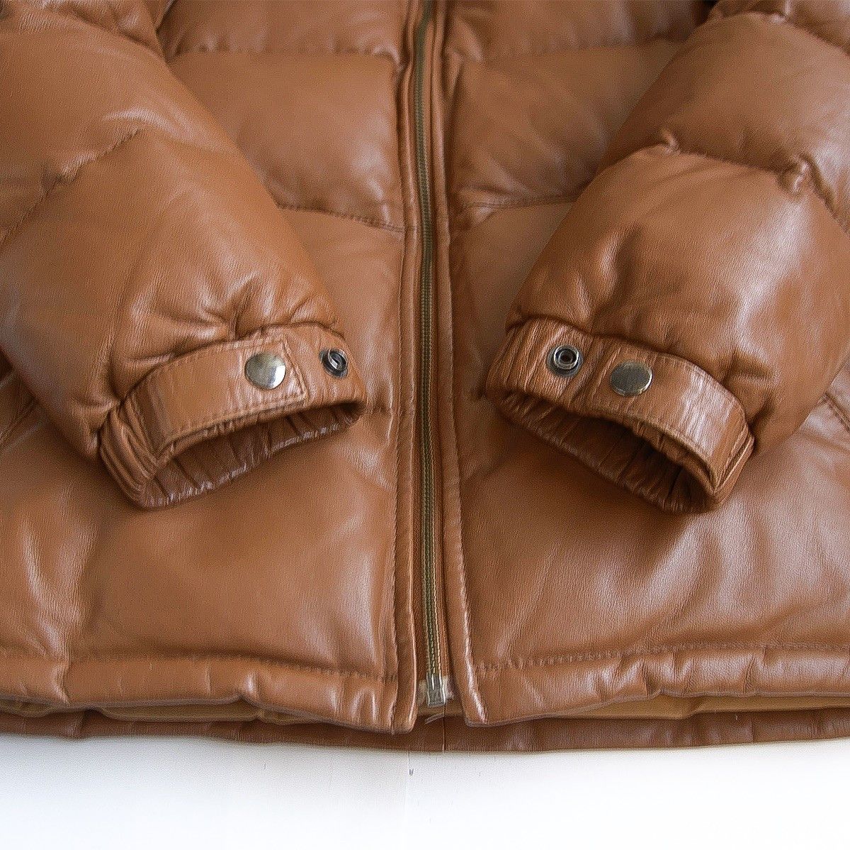 Vintage WIND ARMOR Leather Down Jacket Brown Size L Size US L / EU 52-54 / 3 - 7 Thumbnail