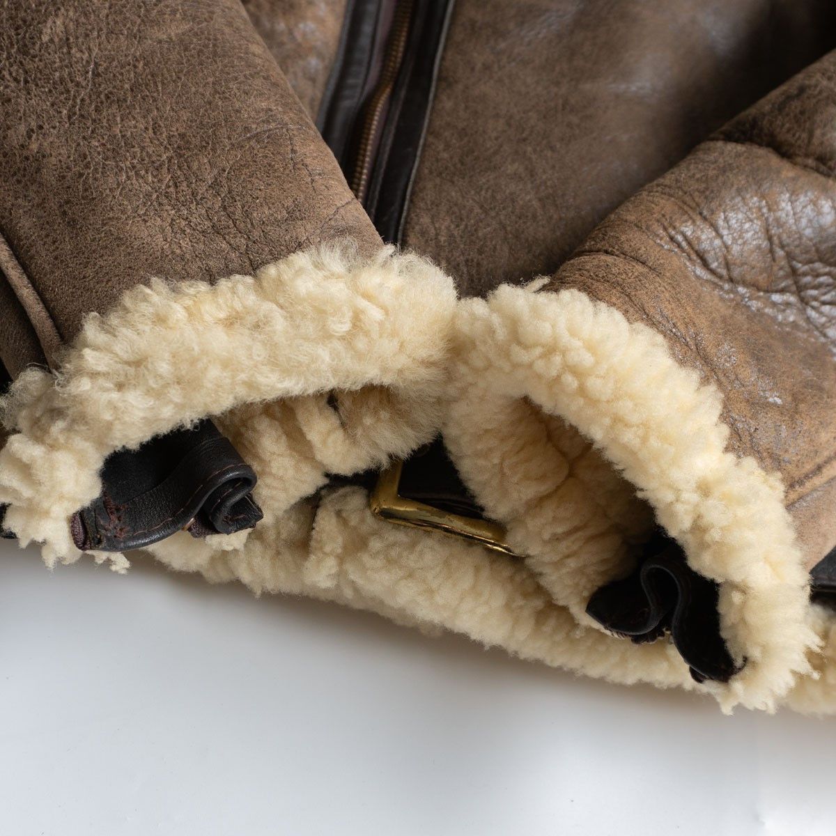 Schott Schott Shearling biker jacket Brown Size 40 Size US XXS / EU 40 - 4 Thumbnail