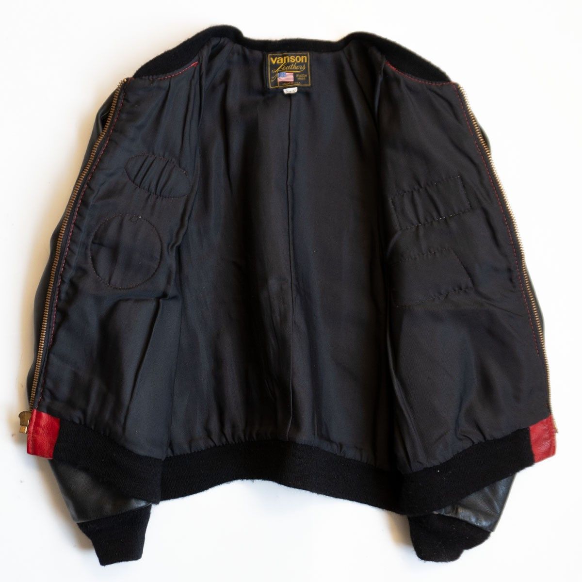 Vintage VANSON All Leather Varsity Jacket Black Size 42 Size US XS / EU 42 / 0 - 3 Thumbnail