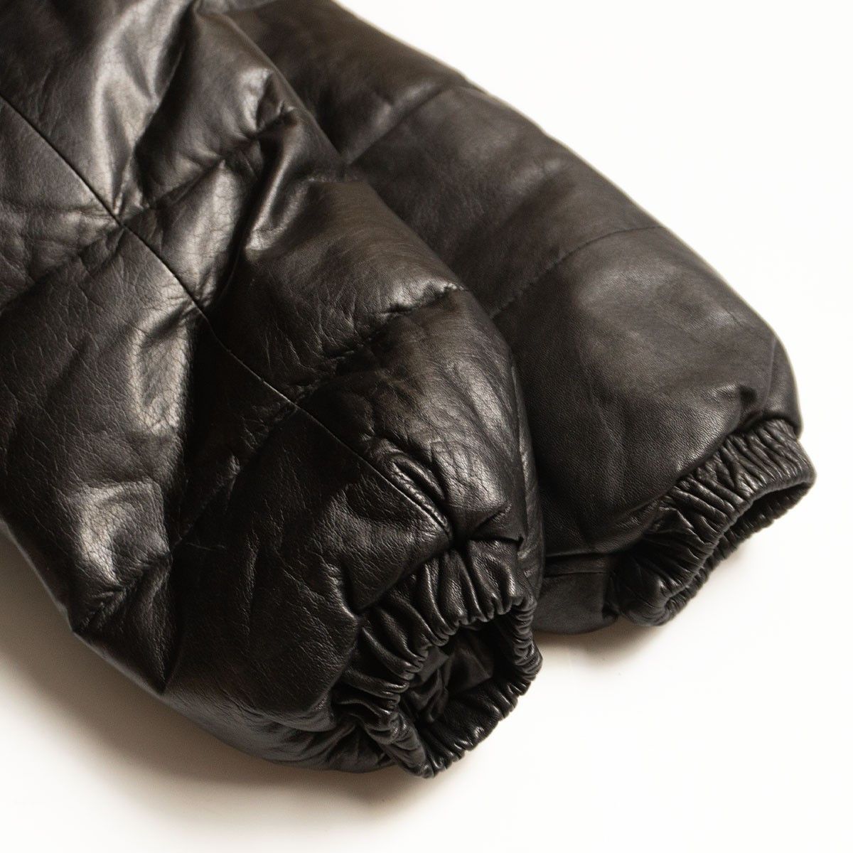 Vintage WIND ARMOR Leather down jacket Black Size M Size US M / EU 48-50 / 2 - 7 Thumbnail