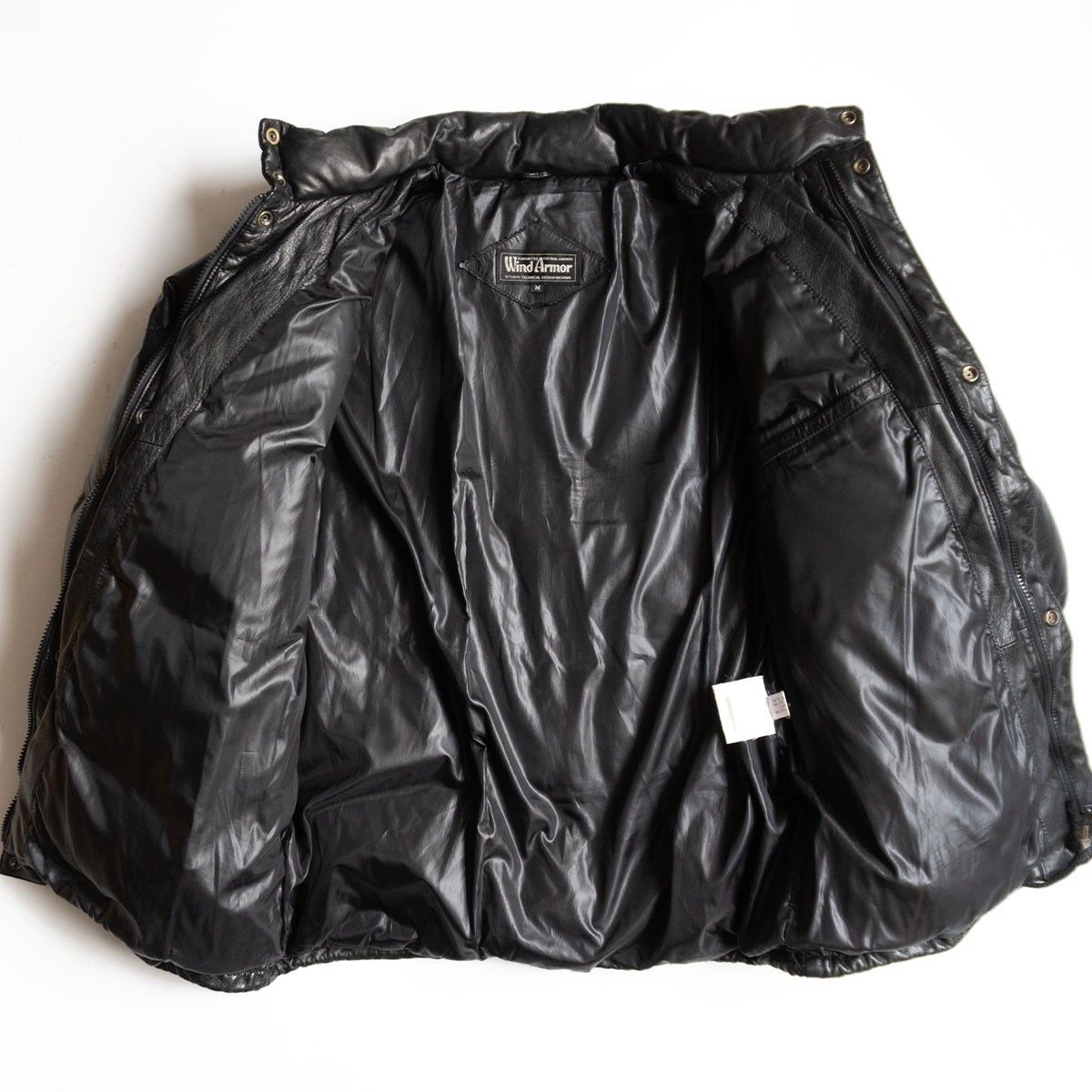 Vintage WIND ARMOR Leather down jacket Black Size M Size US M / EU 48-50 / 2 - 4 Thumbnail