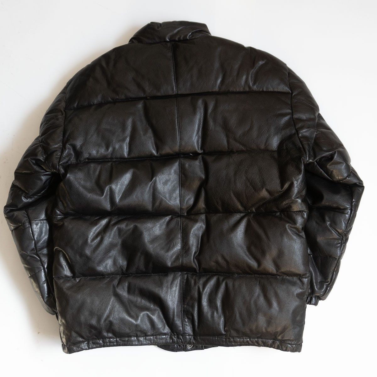 Vintage WIND ARMOR Leather Down Jacket Black Size L Size US L / EU 52-54 / 3 - 2 Thumbnail