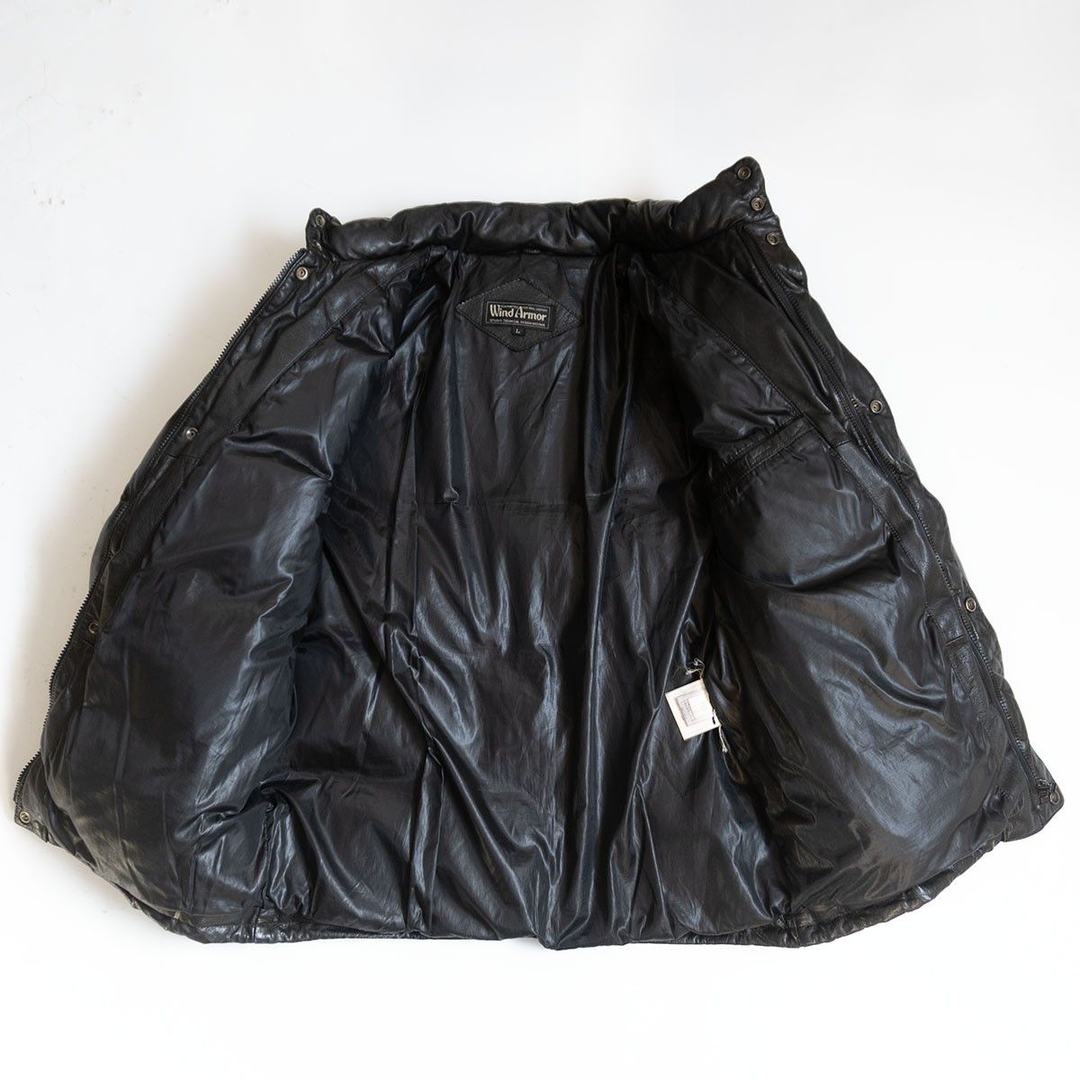 Vintage WIND ARMOR Leather Down Jacket Black Size L Size US L / EU 52-54 / 3 - 4 Thumbnail