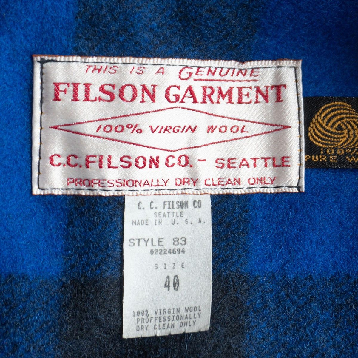 Filson Filson Double Mackinaw Cruiser Jacket Blue Size 40 Size US XXS / EU 40 - 5 Thumbnail