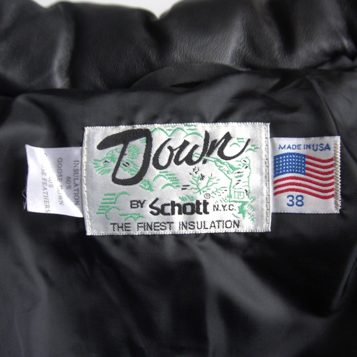 Schott Schott Leather Down Jacket Black Size 38 Size US XXL / EU 58 / 5 - 6 Thumbnail