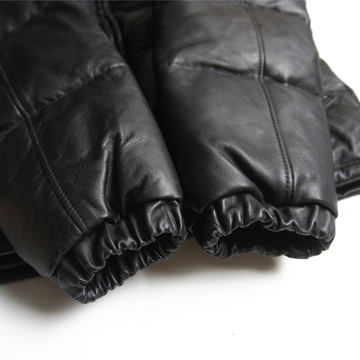 Schott Schott Leather Down Jacket Black Size 38 Size US XXL / EU 58 / 5 - 4 Thumbnail