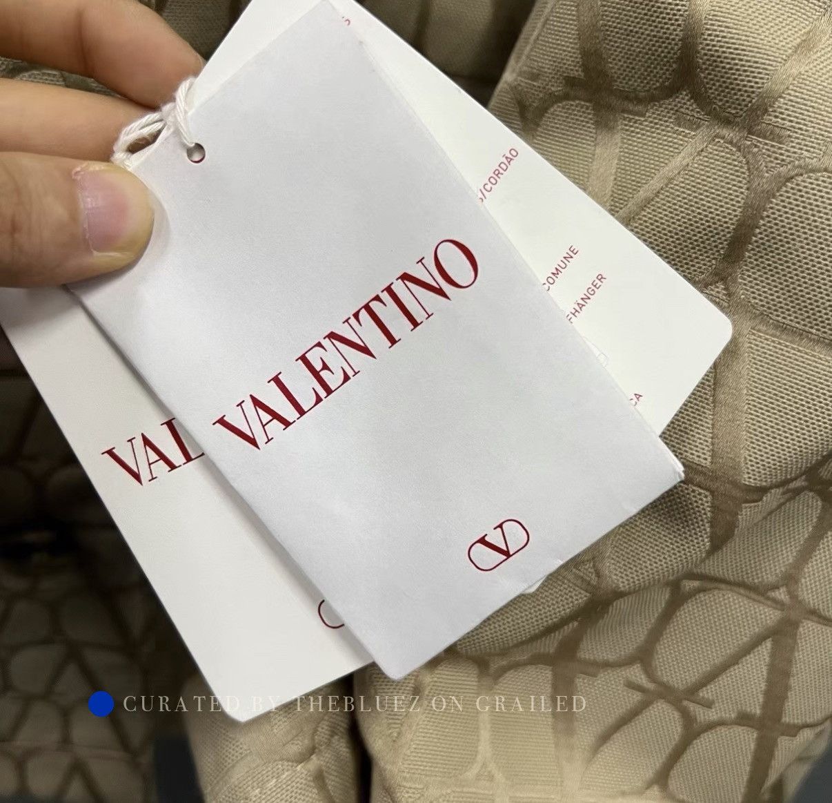 Valentino Beige All-over Logo Print Light Jacket Size US L / EU 52-54 / 3 - 5 Thumbnail