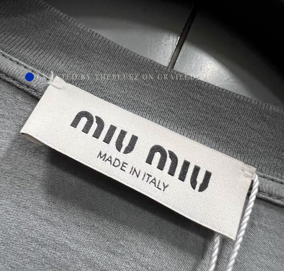 Miu Miu Light Gray Embroidered Logo Long Sleeve Top Size US S / EU 44-46 / 1 - 4 Thumbnail