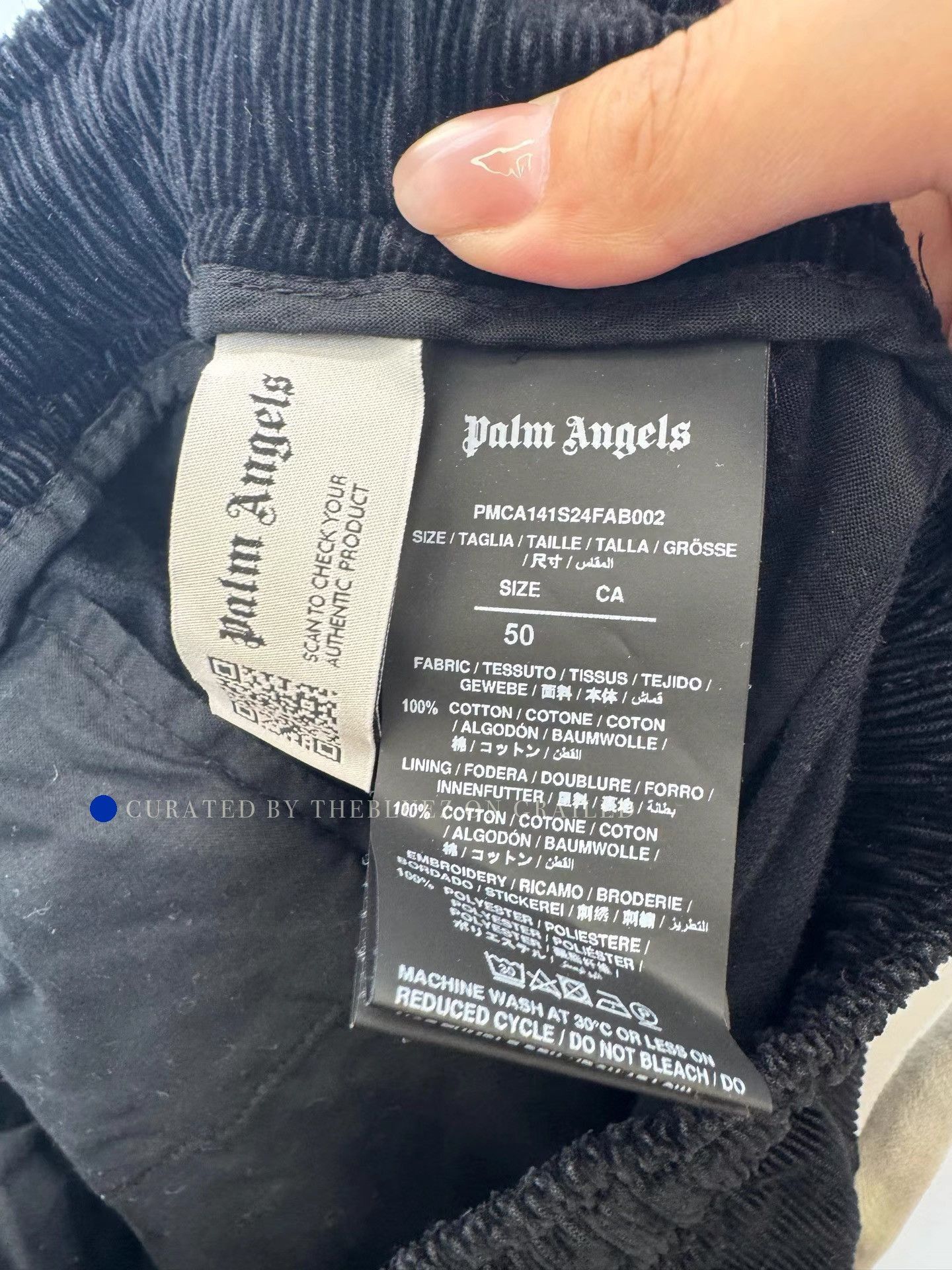Palm Angels Black Elastic Waist Casual Pants Size US 34 / EU 50 - 4 Thumbnail
