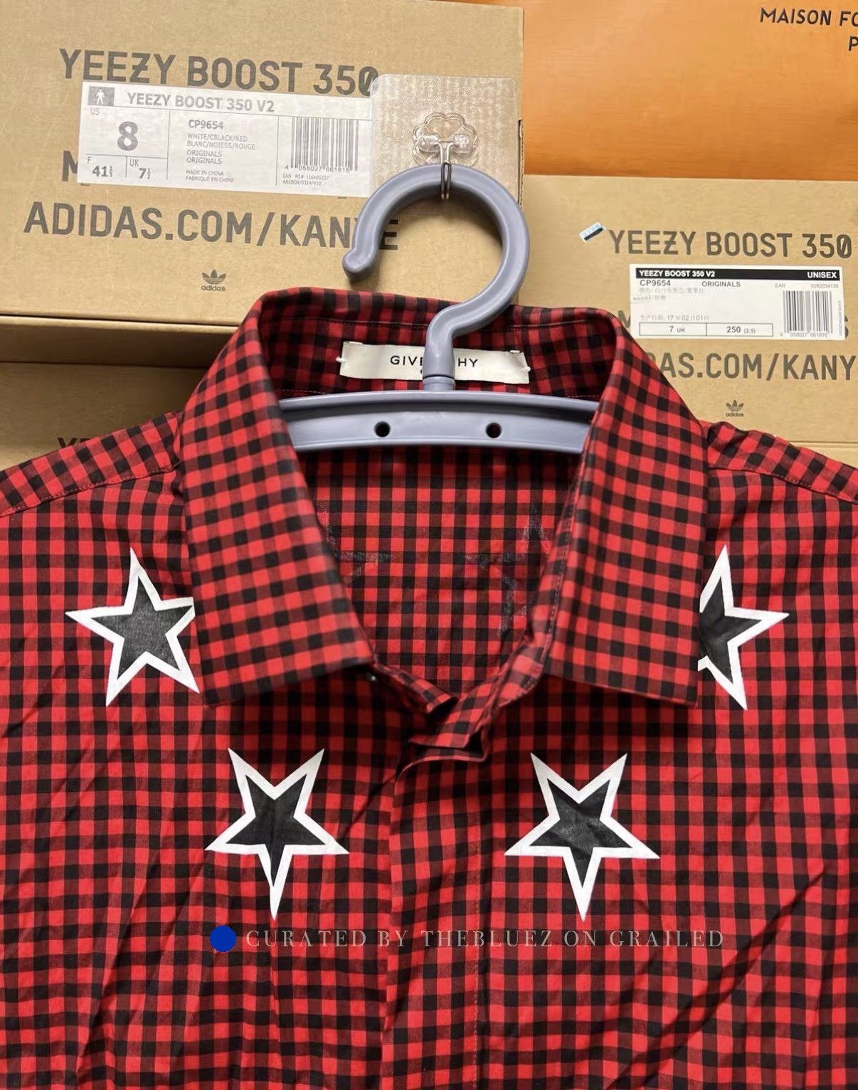Givenchy Red Plaid Long Sleeve Shirt with Star Motif Size US M / EU 48-50 / 2 - 3 Thumbnail