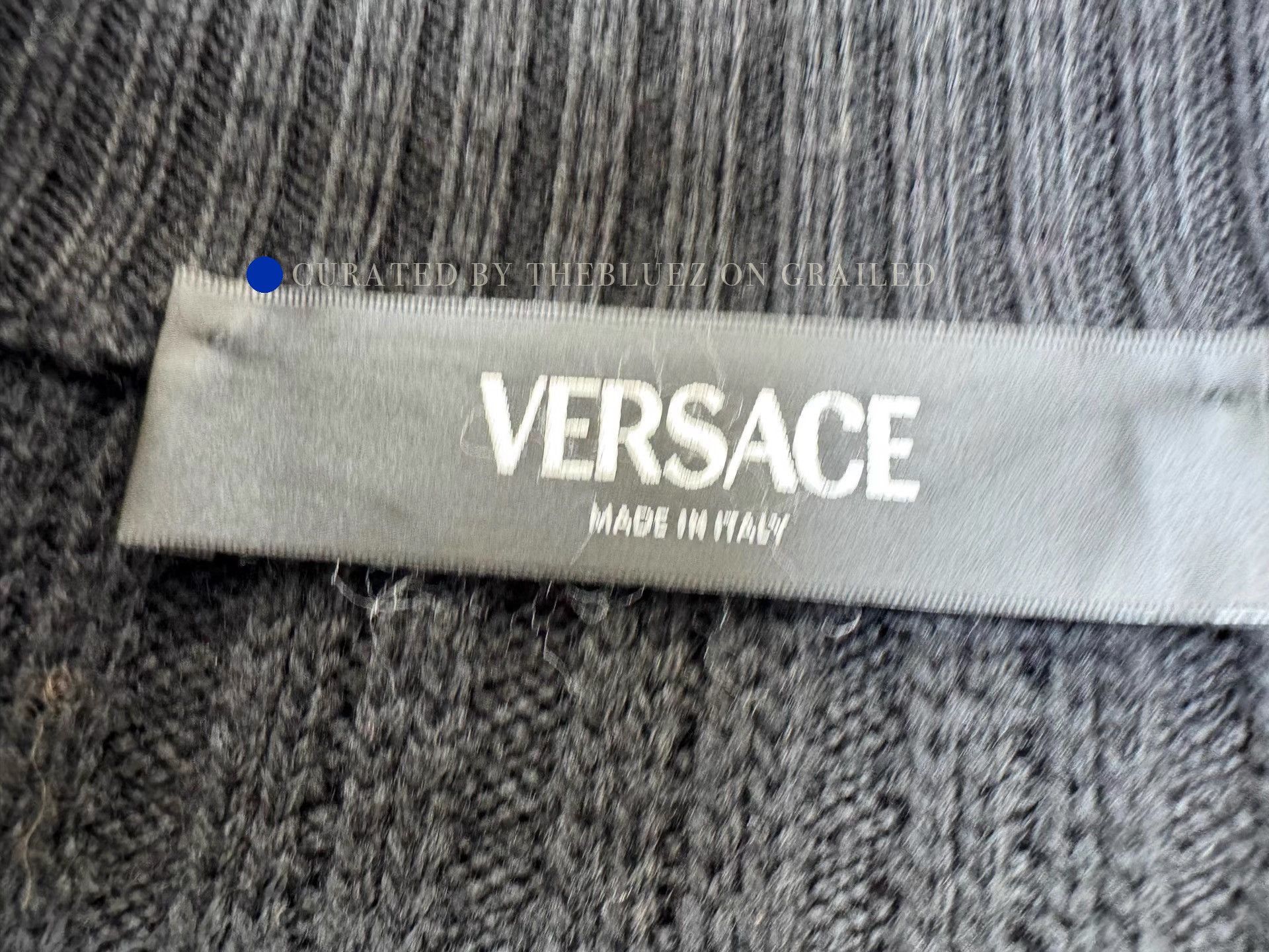 Versace Black Wool Zip-Up Knit Jacket Size US M / EU 48-50 / 2 - 3 Thumbnail