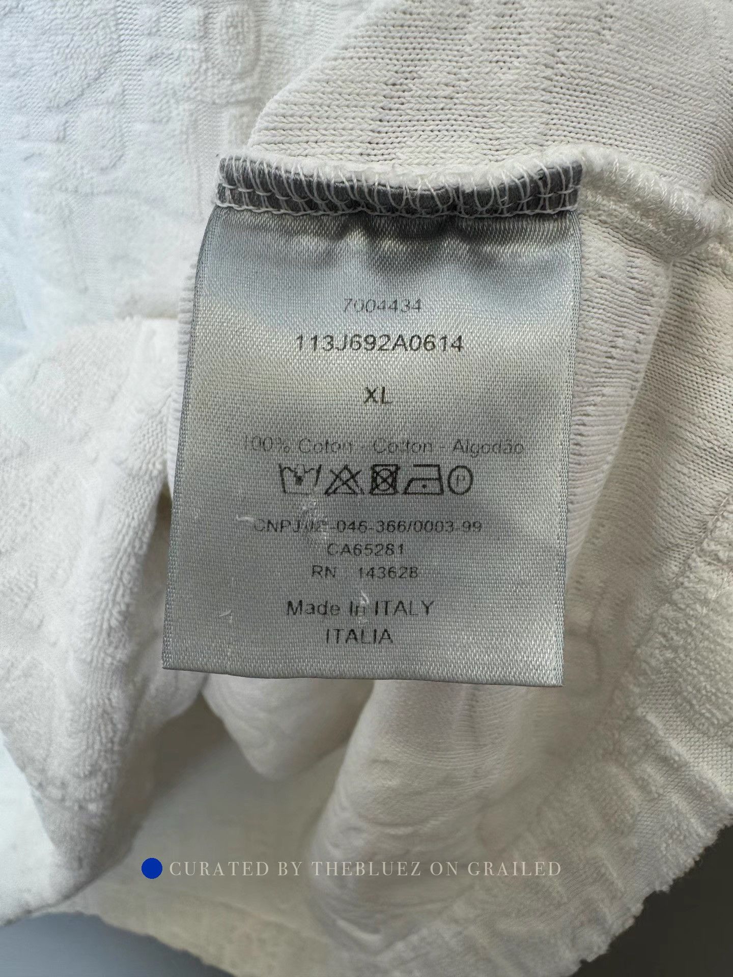 Dior Subtle All-Over Towel Tee in White Size US XL / EU 56 / 4 - 4 Thumbnail