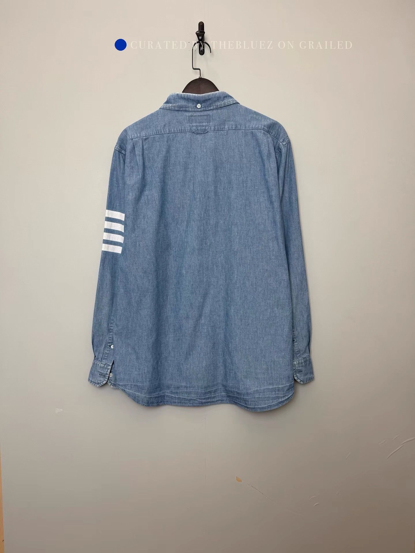 Thom Browne Classic Blue Denim 4-Bar Button-Up Shirt Size US XXL / EU 58 / 5 - 2 Thumbnail