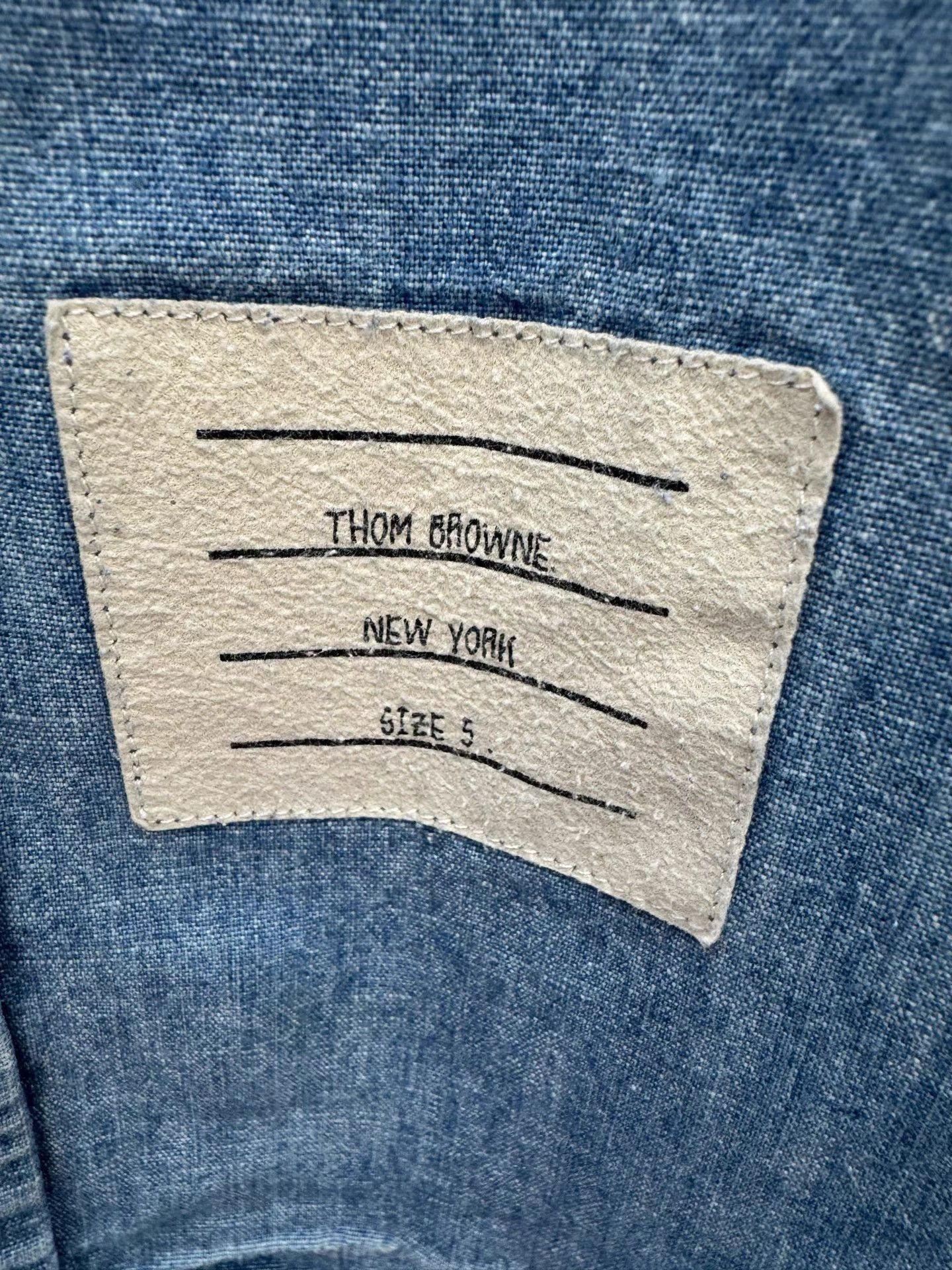 Thom Browne Classic Blue Denim 4-Bar Button-Up Shirt Size US XXL / EU 58 / 5 - 4 Thumbnail
