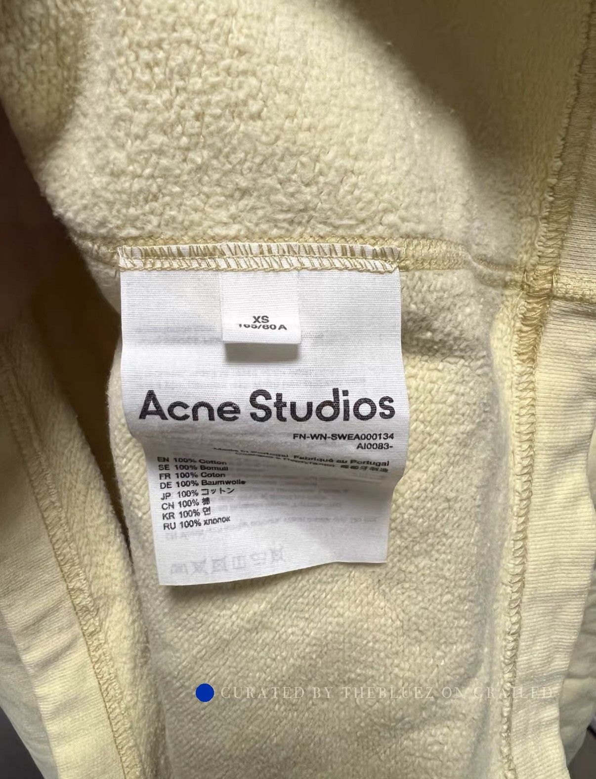 Acne Studios Oversized Vanilla Yellow Hoodie Size US XS / EU 42 / 0 - 4 Thumbnail
