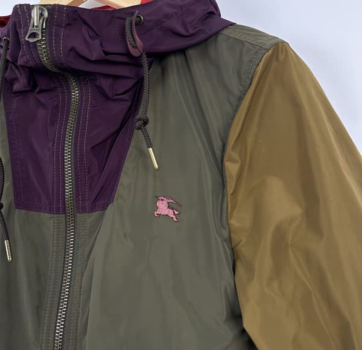 Burberry Color-Blocked Lightweight Jacket in Green Size US XS / EU 42 / 0 - 3 Thumbnail
