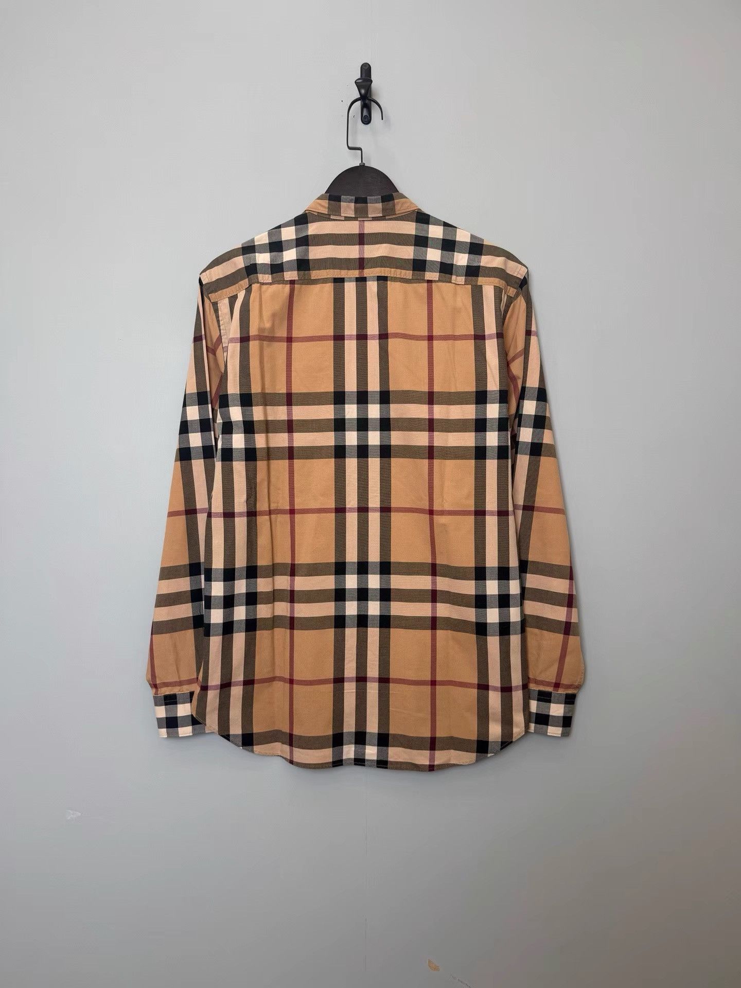 Burberry Brown Check Lapel Long Sleeve Shirt Size US M / EU 48-50 / 2 - 2 Thumbnail