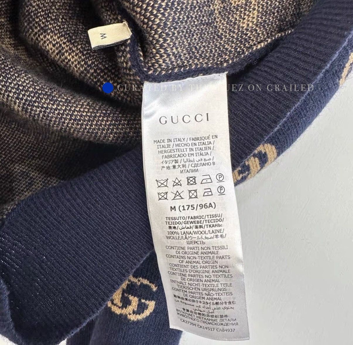 Gucci All-over Logo V-neck Wool Knit Cardigan Size US M / EU 48-50 / 2 - 5 Thumbnail