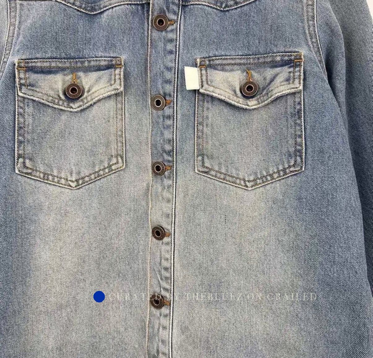 Off-White Washed Blue Embroidered Denim Jacket Size US XS / EU 42 / 0 - 3 Thumbnail
