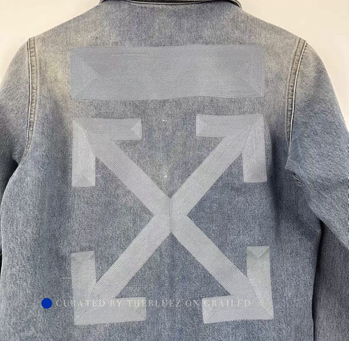Off-White Washed Blue Embroidered Denim Jacket Size US XS / EU 42 / 0 - 4 Thumbnail