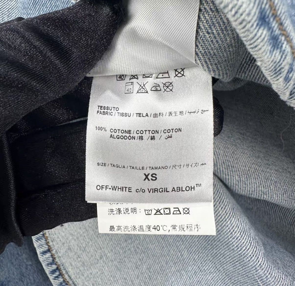Off-White Washed Blue Embroidered Denim Jacket Size US XS / EU 42 / 0 - 5 Thumbnail