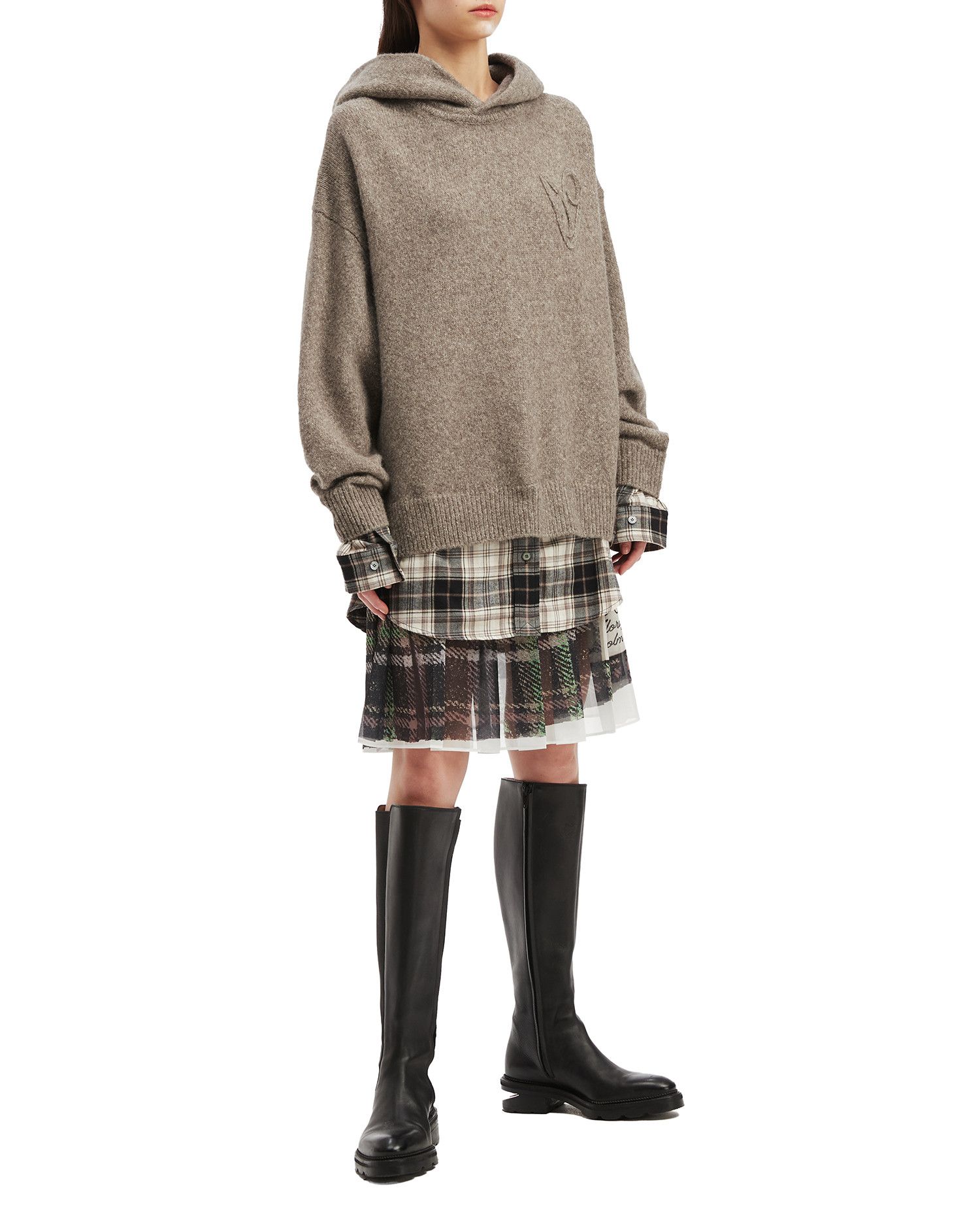 Acne Studios Acne Studios Plaid Spliced Hooded Knitwear Size S / US 4 / IT 40 - 2 Thumbnail