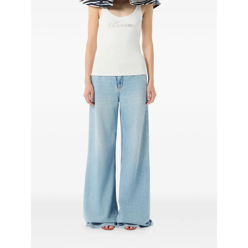 Blumarine Blumarine BLUE Trousers - Palazzo Pants Size 28" / US 6 / IT 42 - 2 Thumbnail