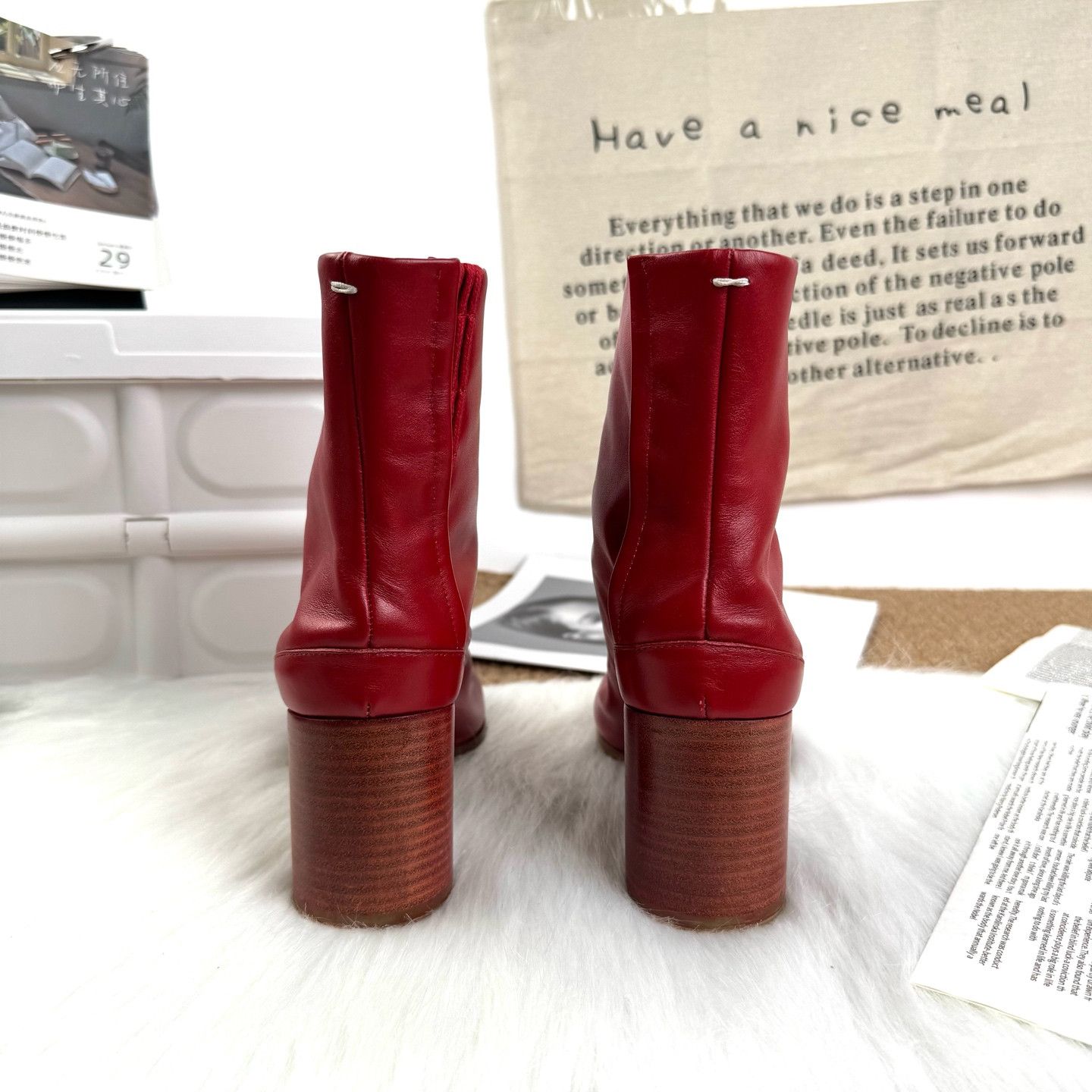 Maison Margiela Maison Margiela Red Leather Tabi Boots Size 35 Size US 5 / IT 35 - 3 Thumbnail