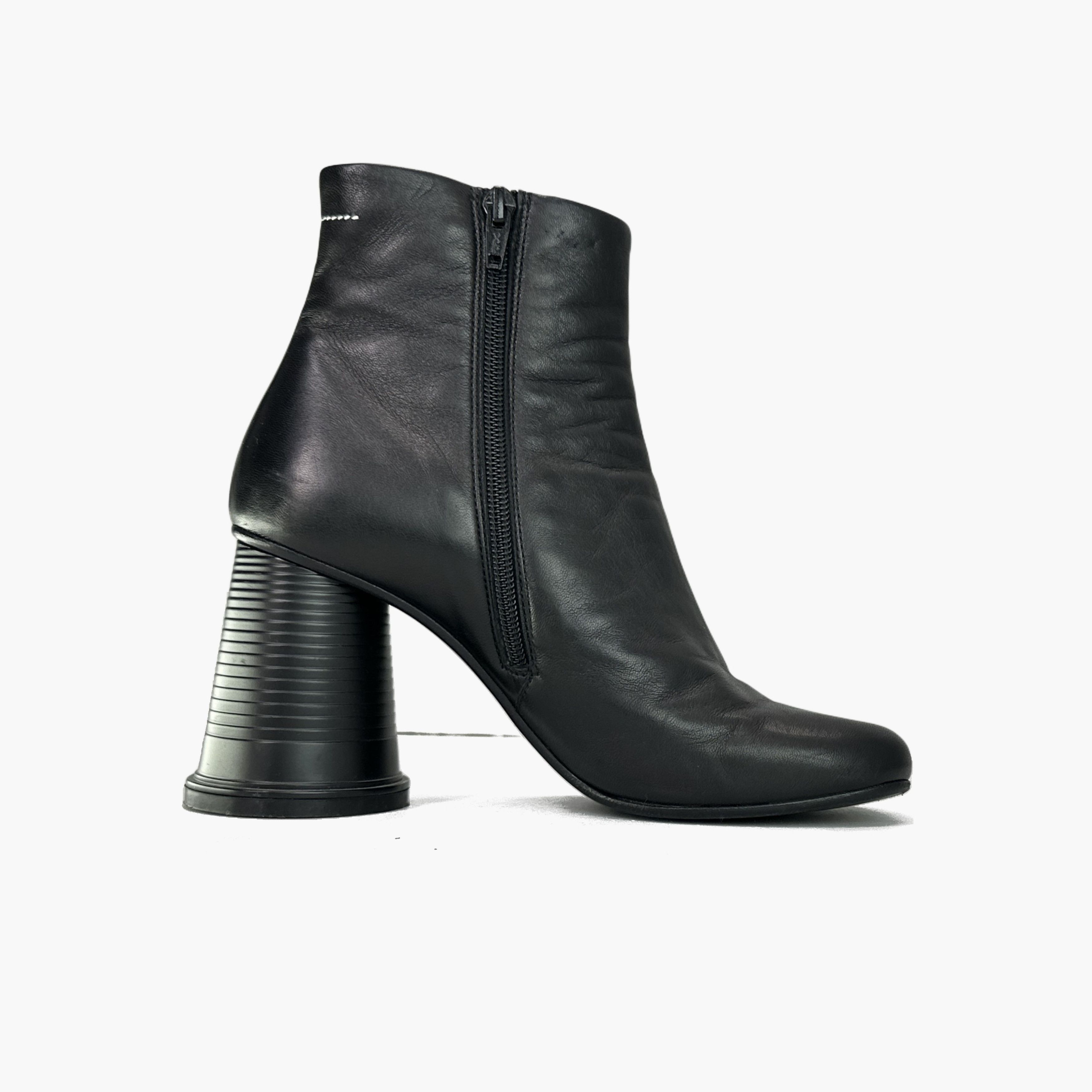 MM6 MM6 Maison Margiela Block Heel Leather Ankle Boots Size 37 Size US 7 / IT 37 - 2 Thumbnail