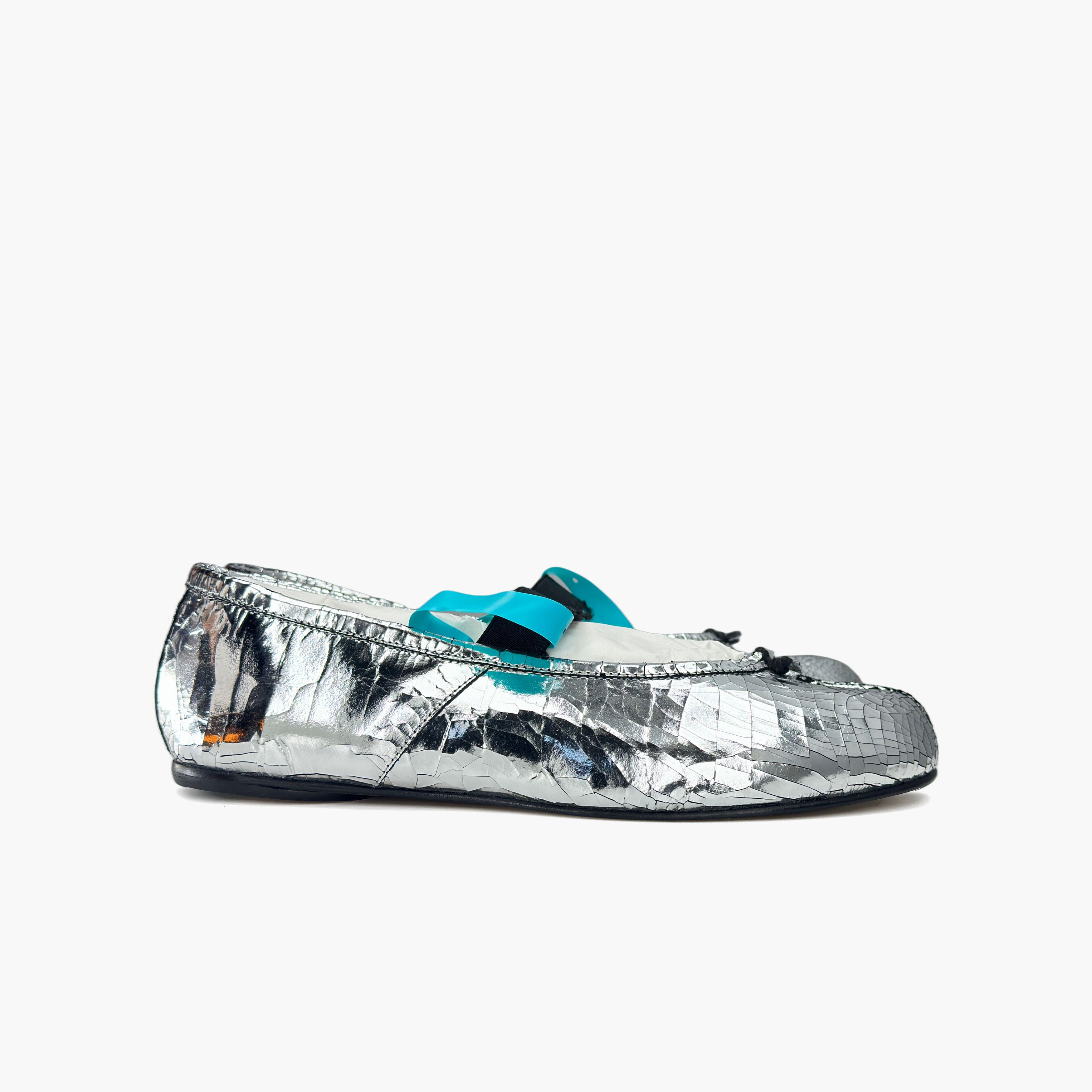 Maison Margiela Maison Margiela Silver Cracked Tabi Ballet Flats Size 39 Size US 9 / IT 39 - 4 Thumbnail