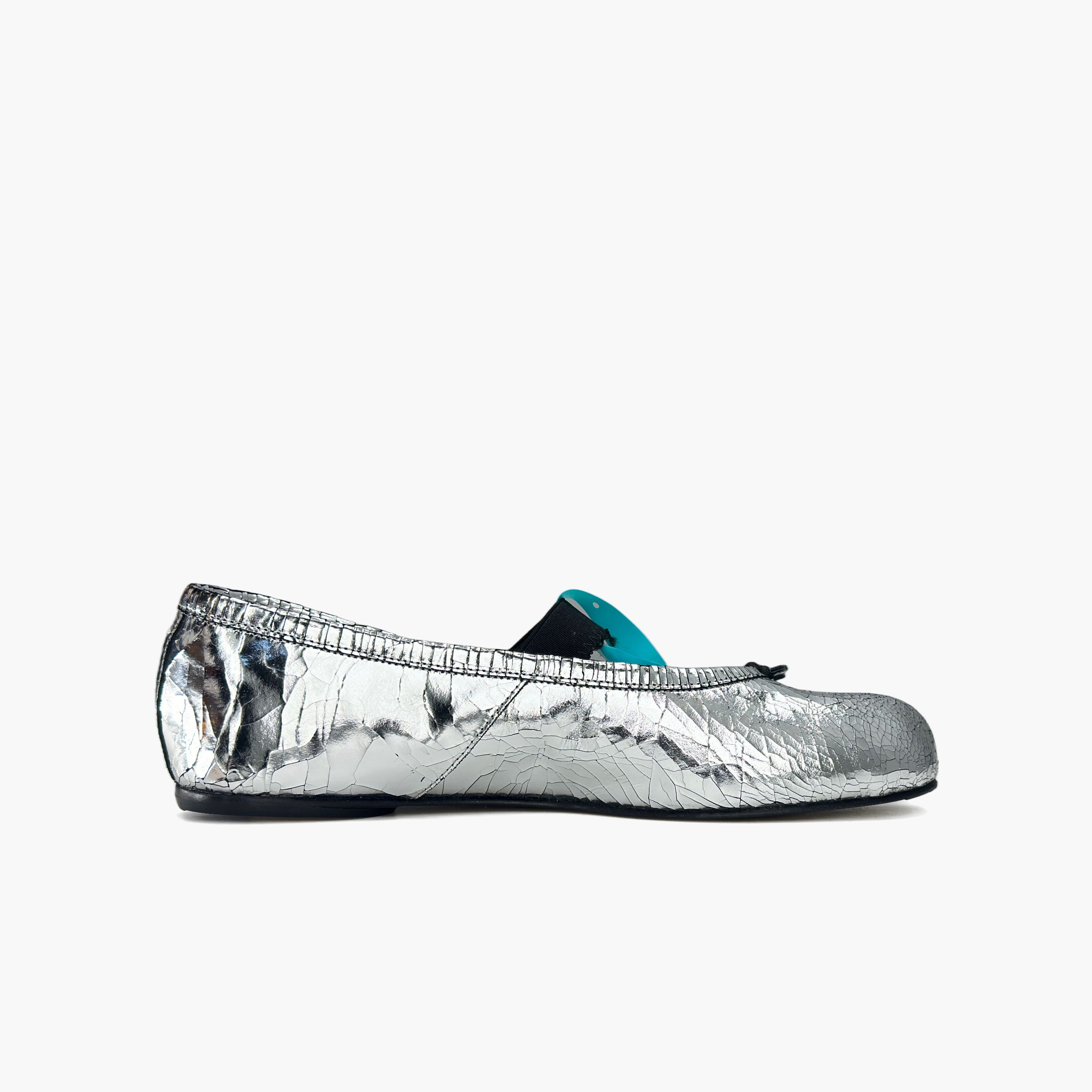 Maison Margiela Maison Margiela Silver Cracked Tabi Ballet Flats Size 39 Size US 9 / IT 39 - 2 Thumbnail