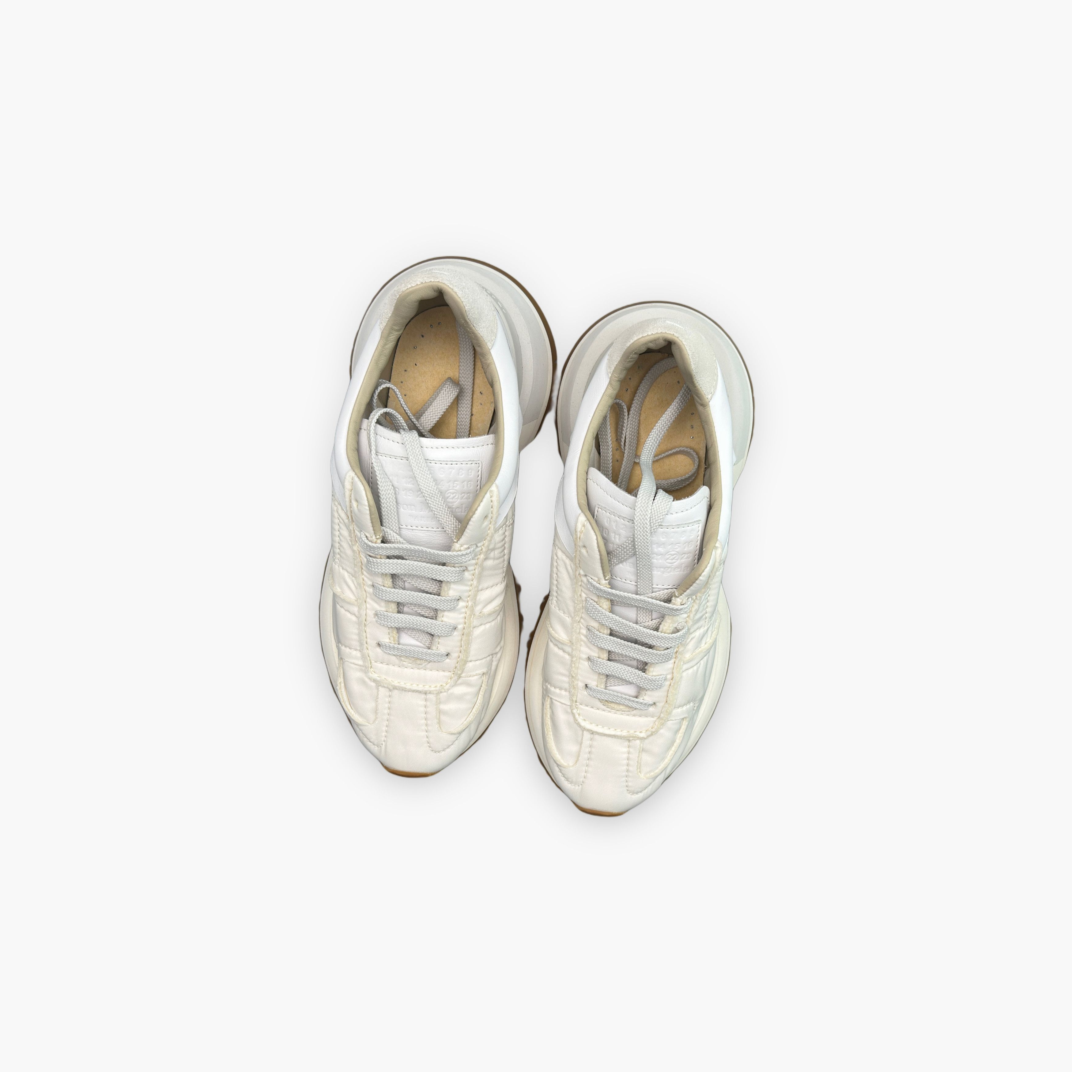 Maison Margiela Maison Margiela White Leather Runner Sneakers Size 38 Size US 8 / IT 38 - 9 Thumbnail