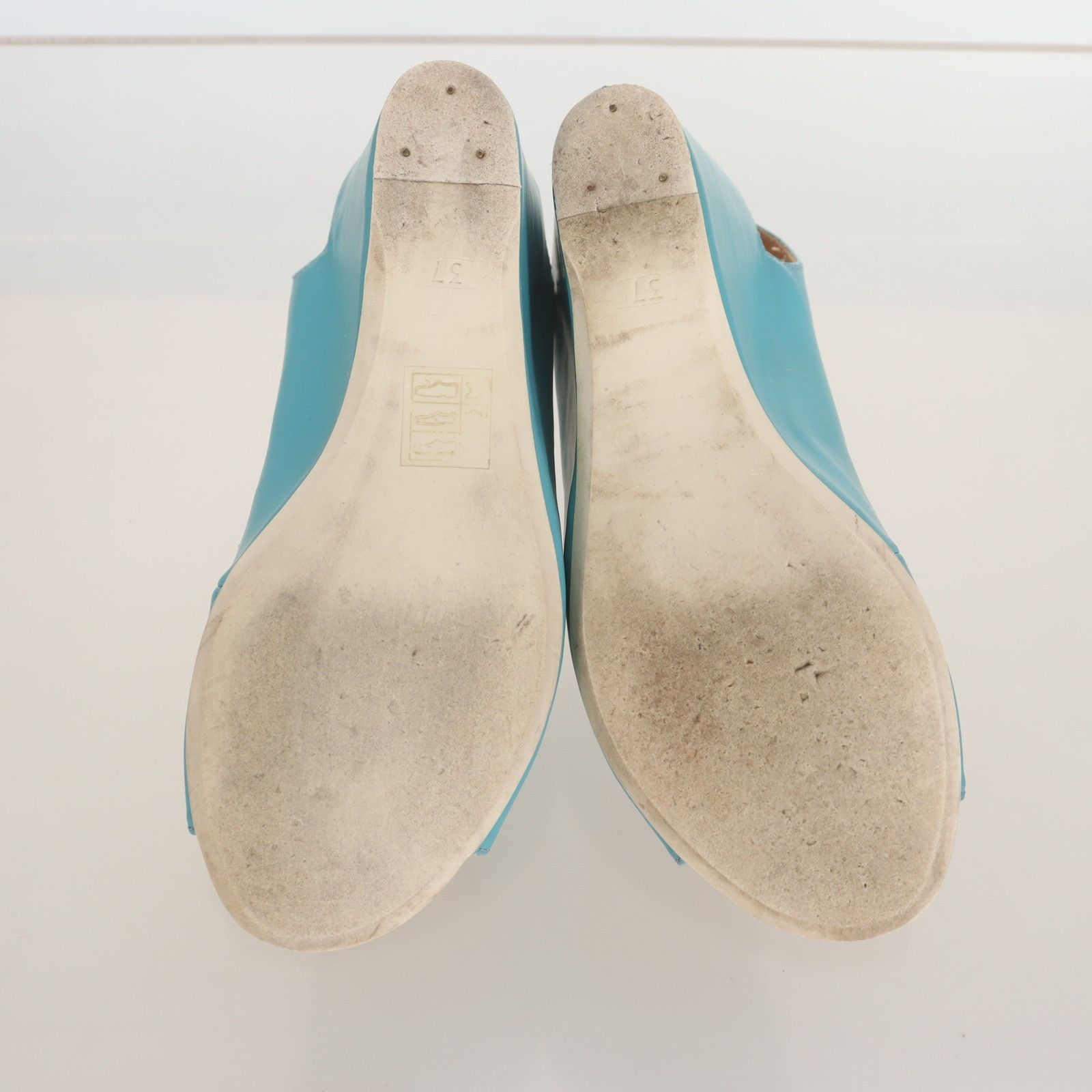 MM6 MM6 Maison Margiela Blue Leather Wedge Heels Size 37 Size US 7 / IT 37 - 6 Thumbnail
