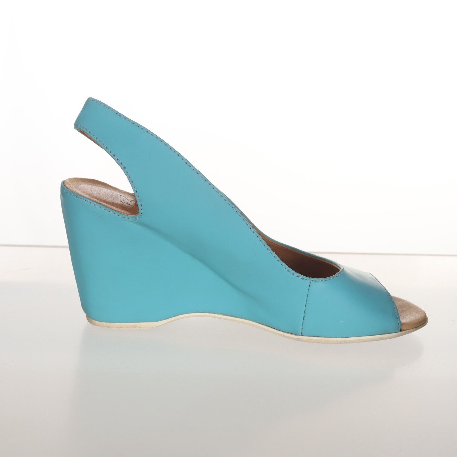 MM6 MM6 Maison Margiela Blue Leather Wedge Heels Size 37 Size US 7 / IT 37 - 5 Thumbnail