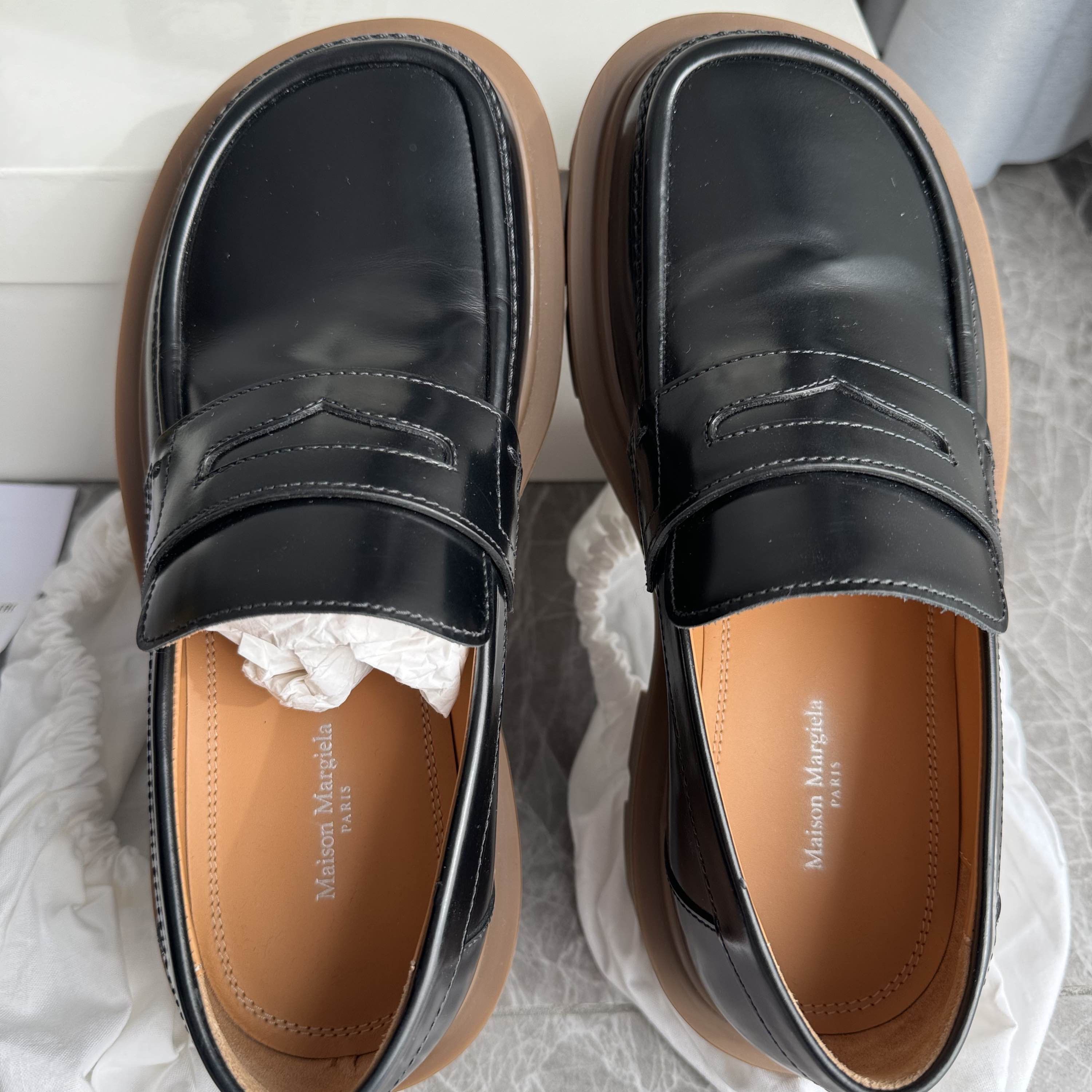 Maison Margiela Maison Margiela Black Leather Platform Loafers Size 37 Size US 7 / IT 37 - 9 Thumbnail