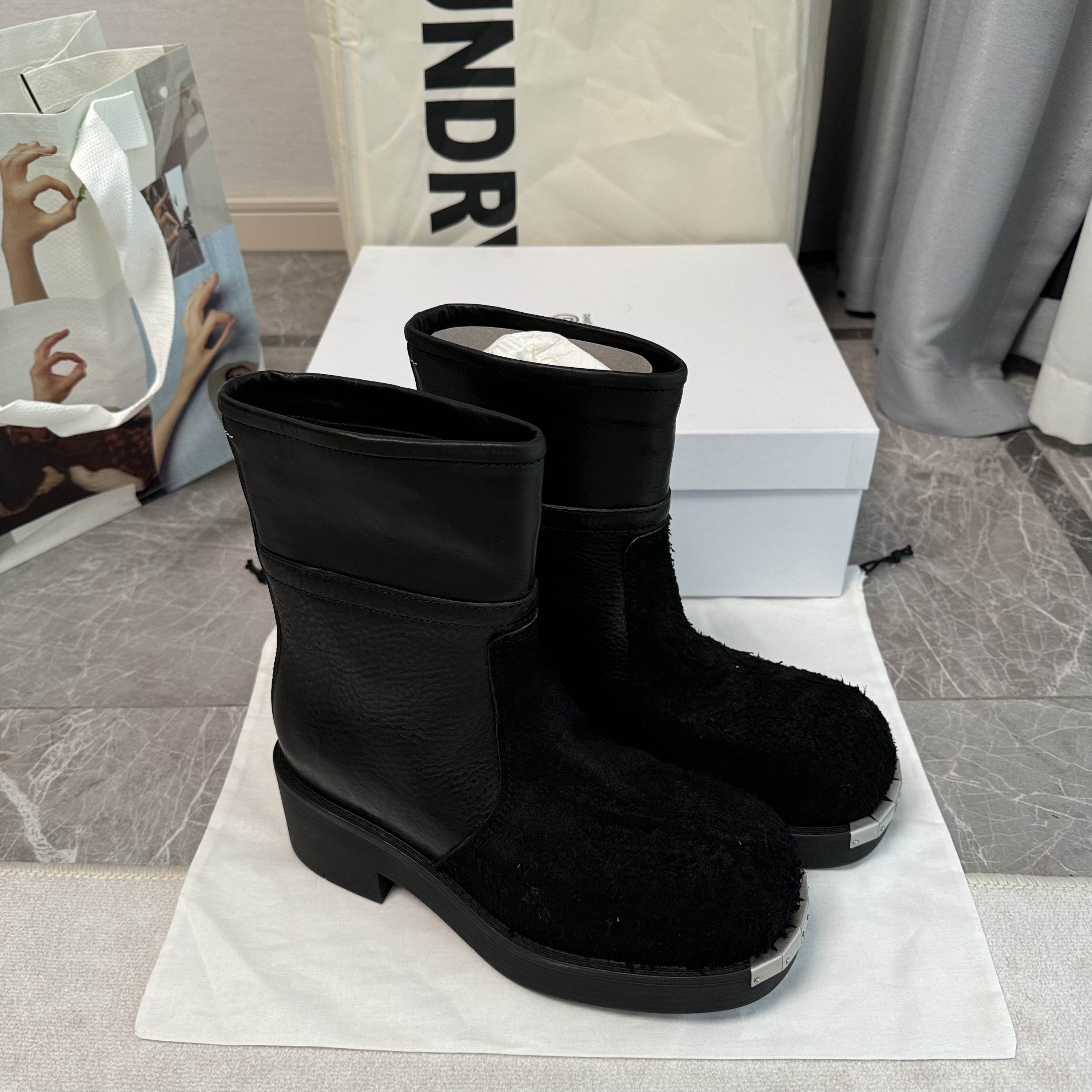 MM6 MM6 Maison Margiela Leather Metal Toe Boots Size 38 Size US 8 / IT 38 - 7 Thumbnail