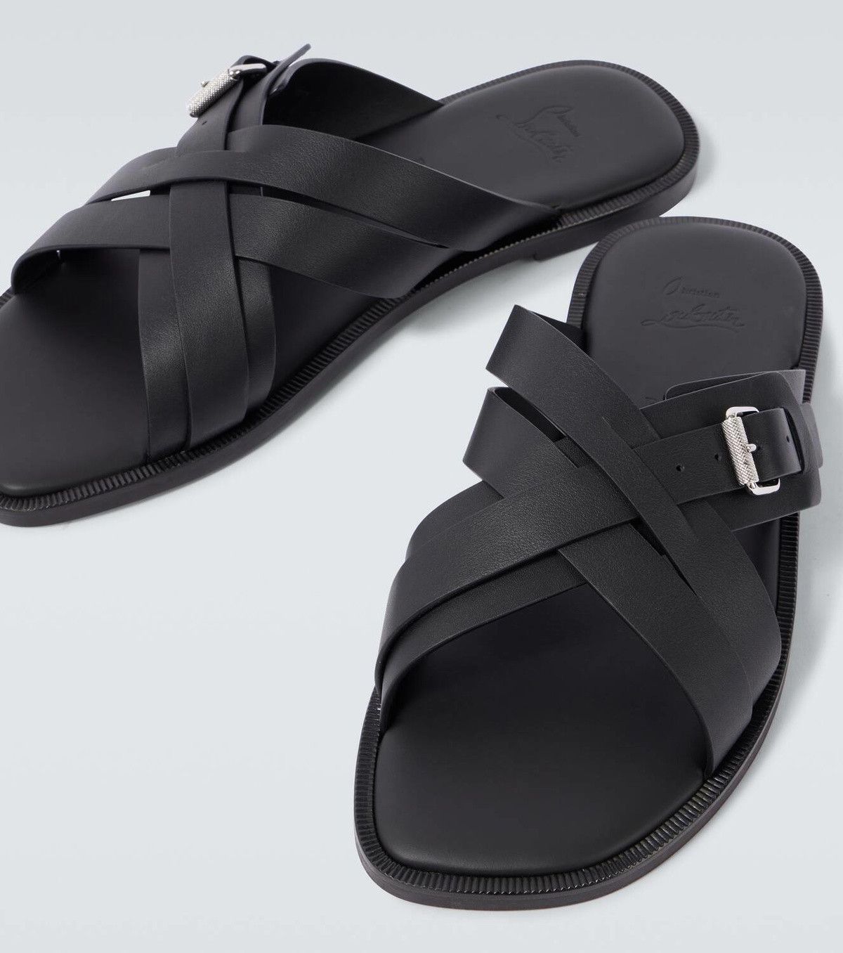 Christian Louboutin emircross leather sandals black Size US 13 / EU 46 - 5 Thumbnail