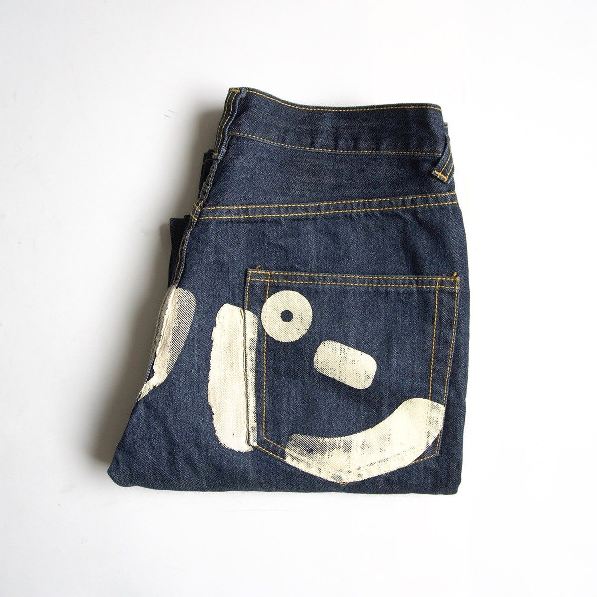 Vintage CUNE Painted Jeans Denim Pants Size 32 Size US 32 / EU 48 - 3 Thumbnail