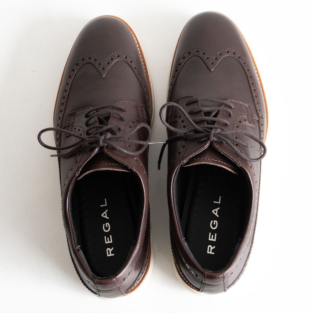 REGAL REGAL Brown Wingtip Leather Shoes Sneaker Sole Size 8 Size US 8 / EU 41 - 2 Thumbnail