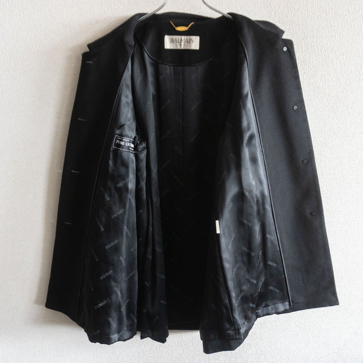 Balmain BALMAIN Cashmere Silk Lined Half Coat Black Size L Size US L / EU 52-54 / 3 - 3 Thumbnail