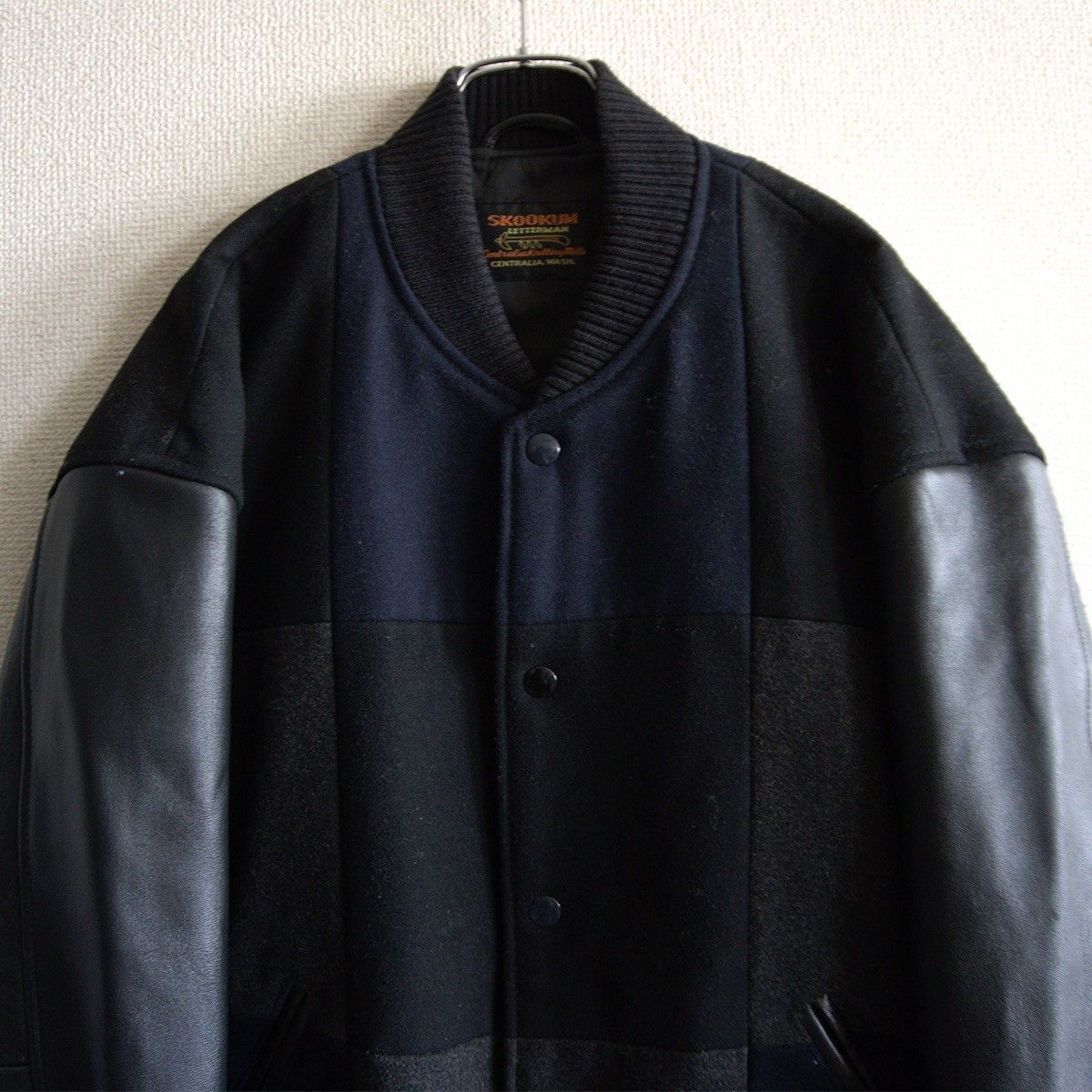 Skookum SKOOKUM x monkey time Melton Leather Varsity Jacket Size S Size US S / EU 44-46 / 1 - 2 Thumbnail