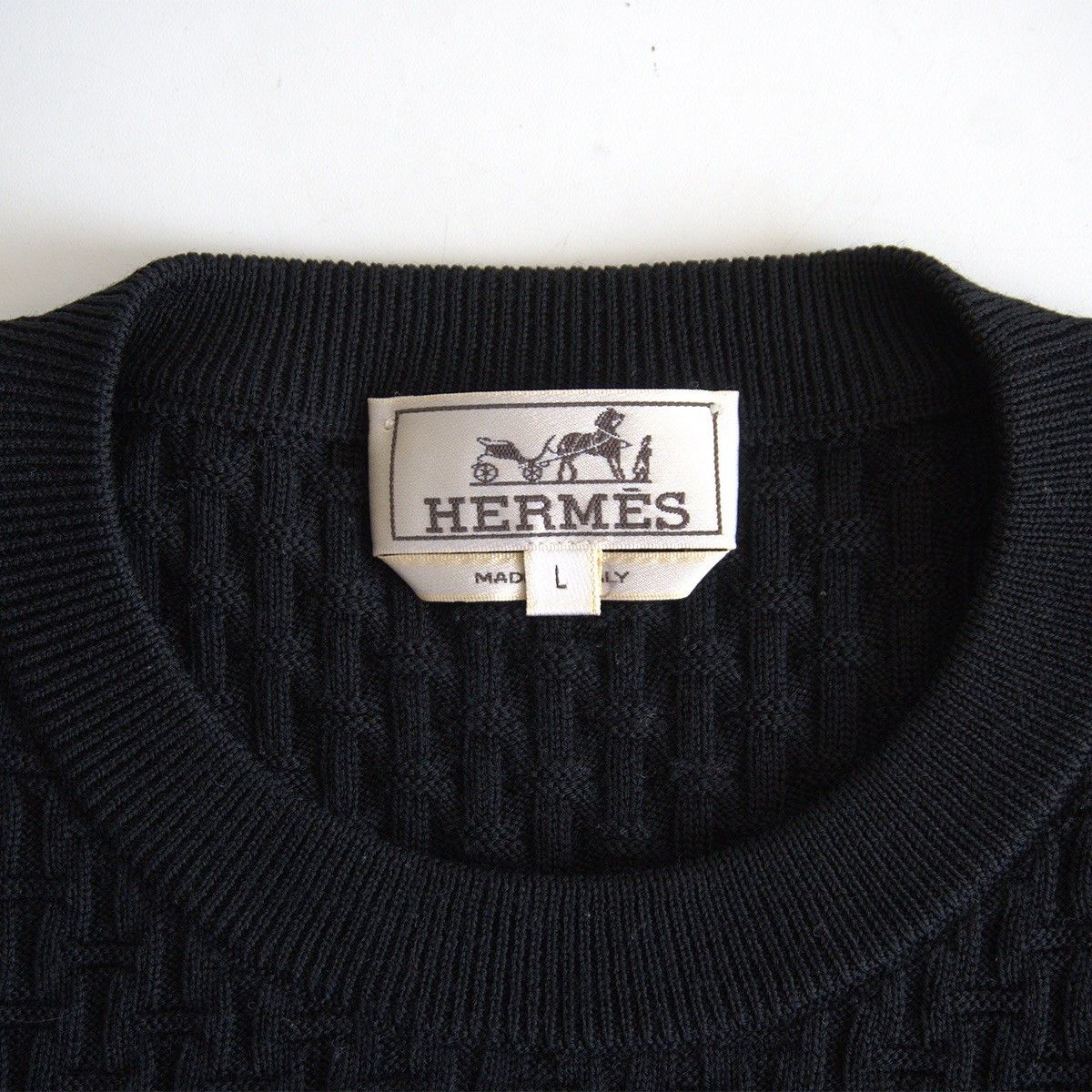 Hermes HERMES H-Pattern Jacquard Wool Knit Made in Italy Size L Size US L / EU 52-54 / 3 - 3 Thumbnail
