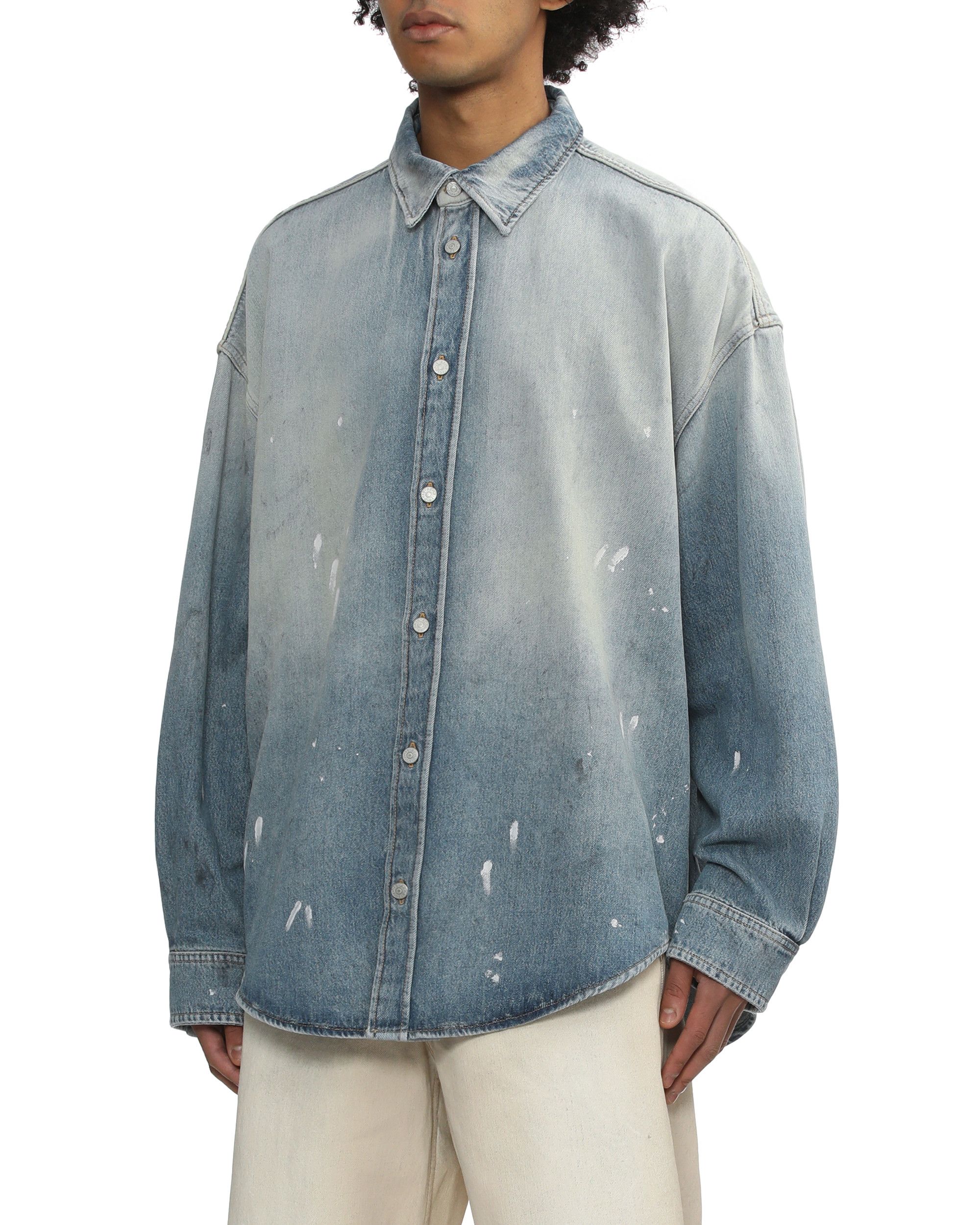 Acne Studios Acne Studios Splatter Distressed Design Denim Shirt Size US M / EU 48-50 / 2 - 3 Thumbnail