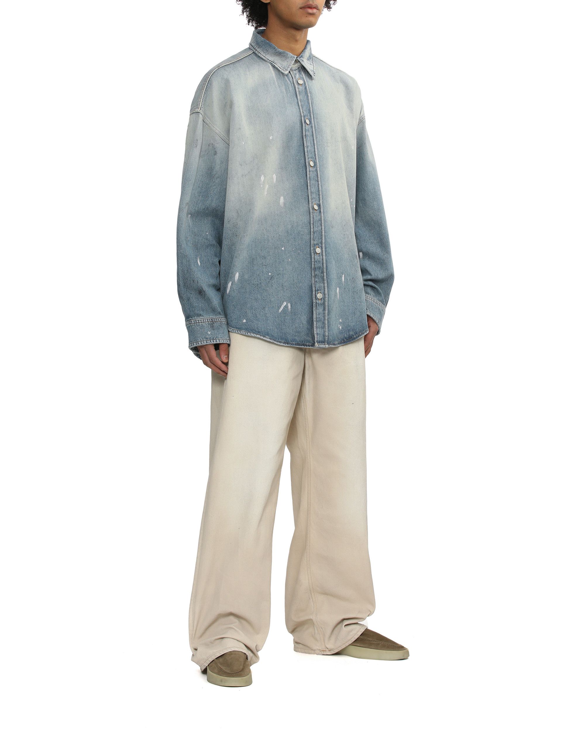Acne Studios Acne Studios Splatter Distressed Design Denim Shirt Size US M / EU 48-50 / 2 - 2 Thumbnail