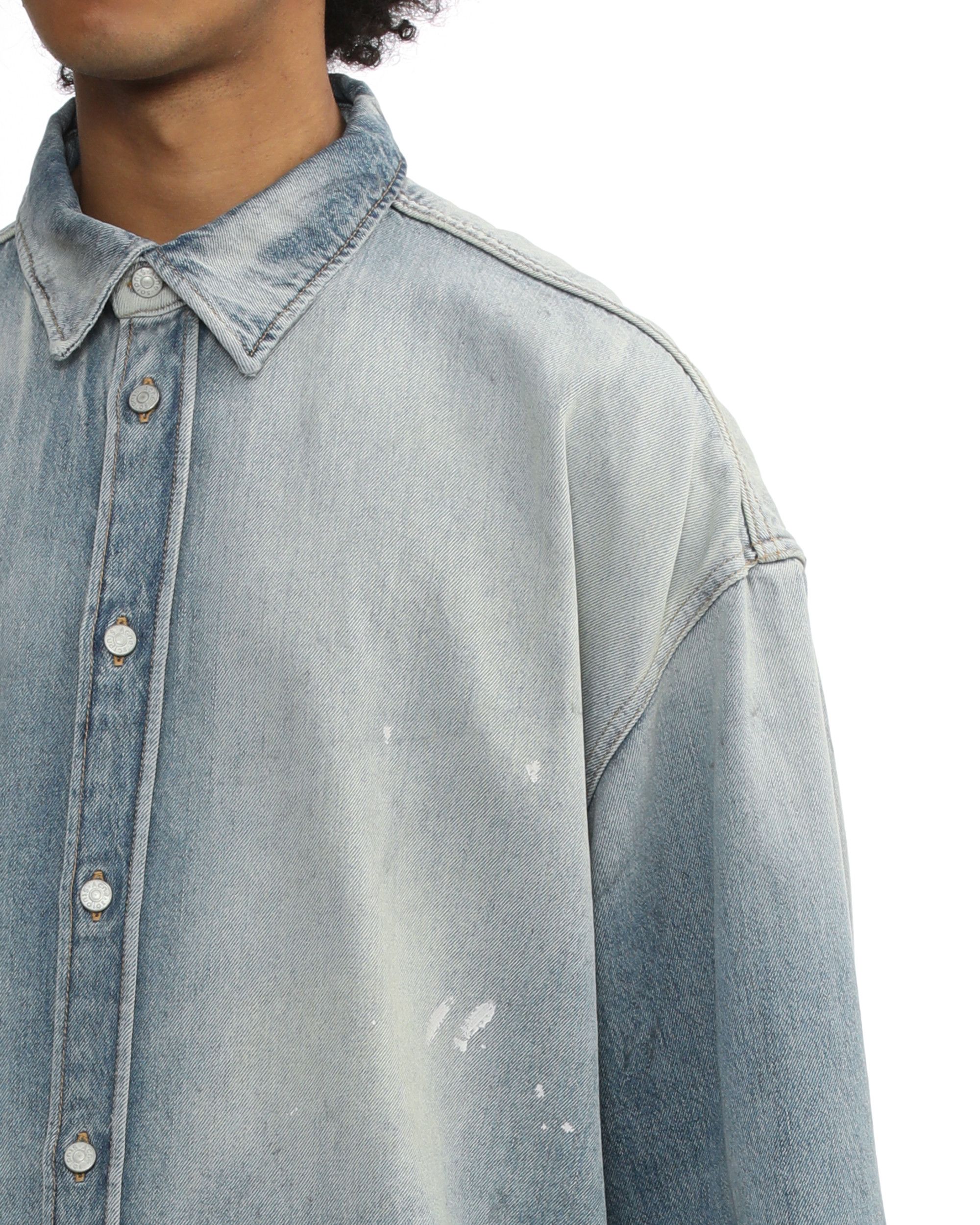 Acne Studios Acne Studios Splatter Distressed Design Denim Shirt Size US M / EU 48-50 / 2 - 5 Thumbnail