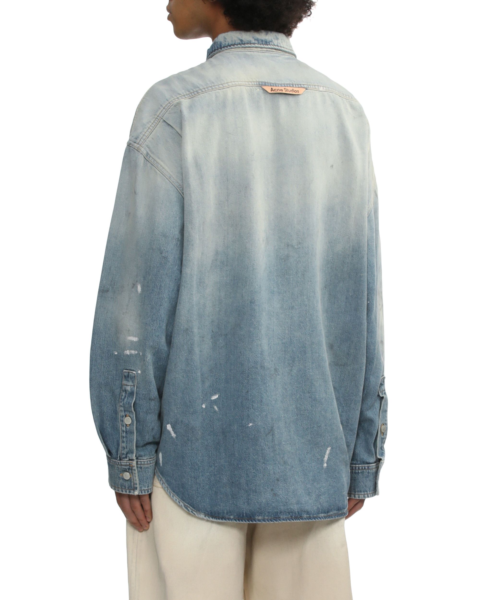 Acne Studios Acne Studios Splatter Distressed Design Denim Shirt Size US XL / EU 56 / 4 - 4 Thumbnail