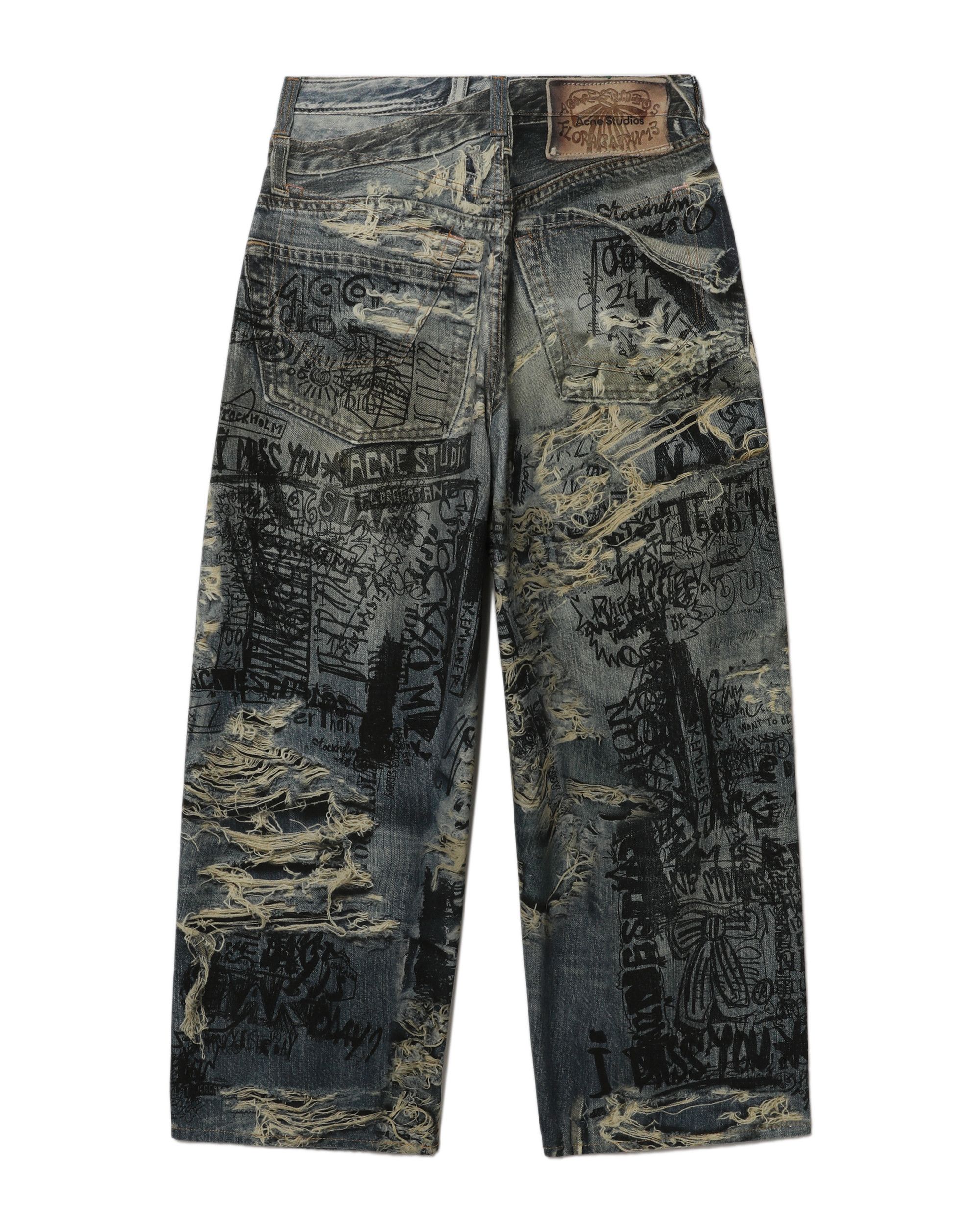 Acne Studios Acne Studios Full Width Graffiti Printed Ripped Jeans Size US 40 / EU 56 - 6 Thumbnail