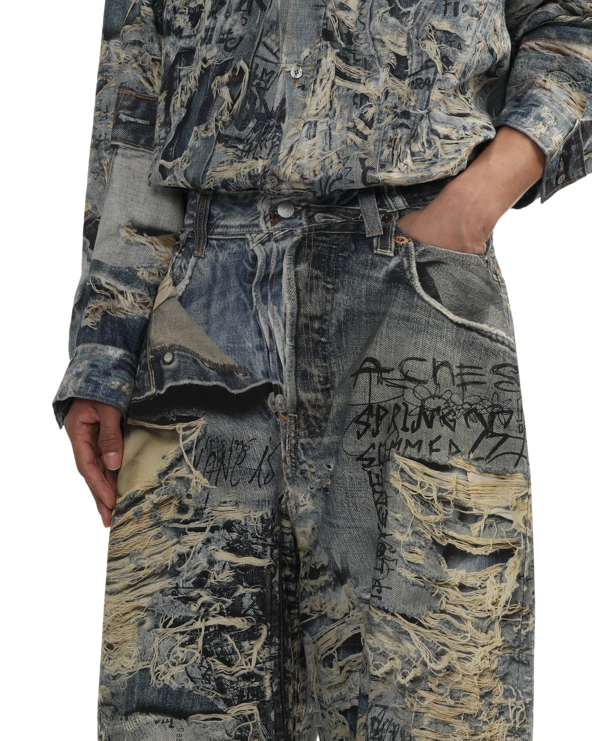 Acne Studios Acne Studios Full Width Graffiti Printed Ripped Jeans Size US 40 / EU 56 - 5 Thumbnail